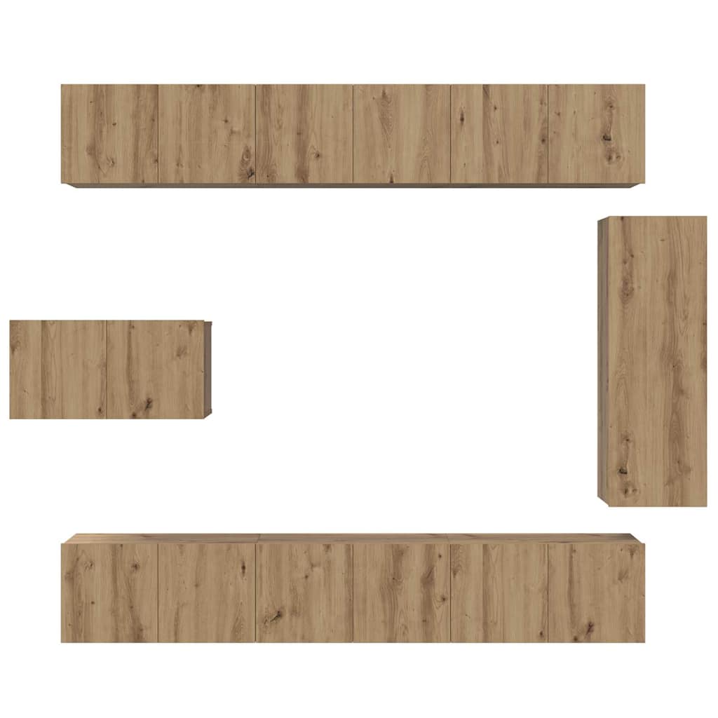 vidaXL Set comodă TV 8 pcs stejar artizanal 30.5 x 30 x 90 cm vidaXL Set comodă TV 8 pcs stejar artizanal 30.5 x 30 x 90 cm