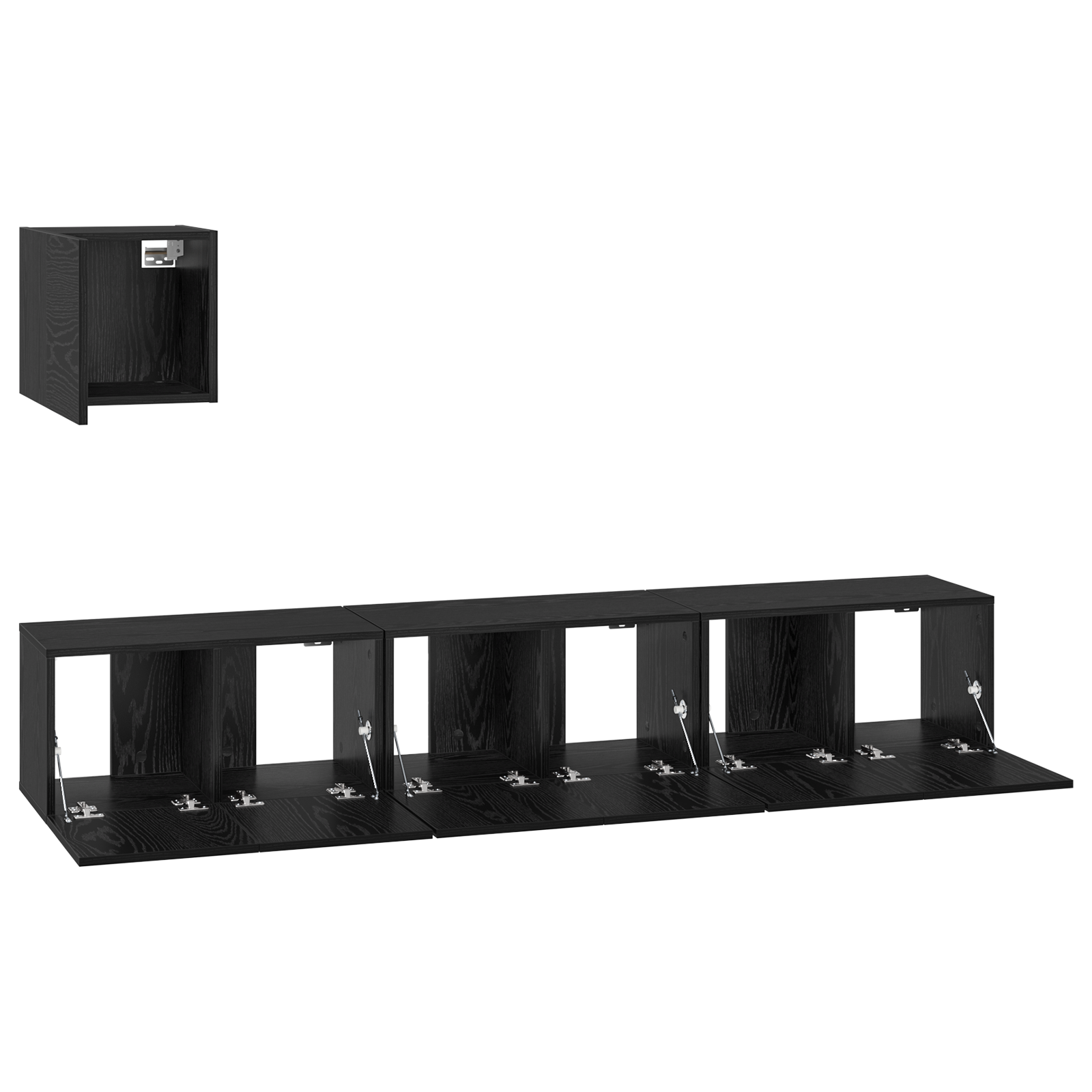vidaXL Set comodă TV 4 pcs Stejar negru 60 x 30 x 30 cm Lemn compozit vidaXL Set comodă TV 4 pcs Stejar negru 60 x 30 x 30 cm Lemn compozit