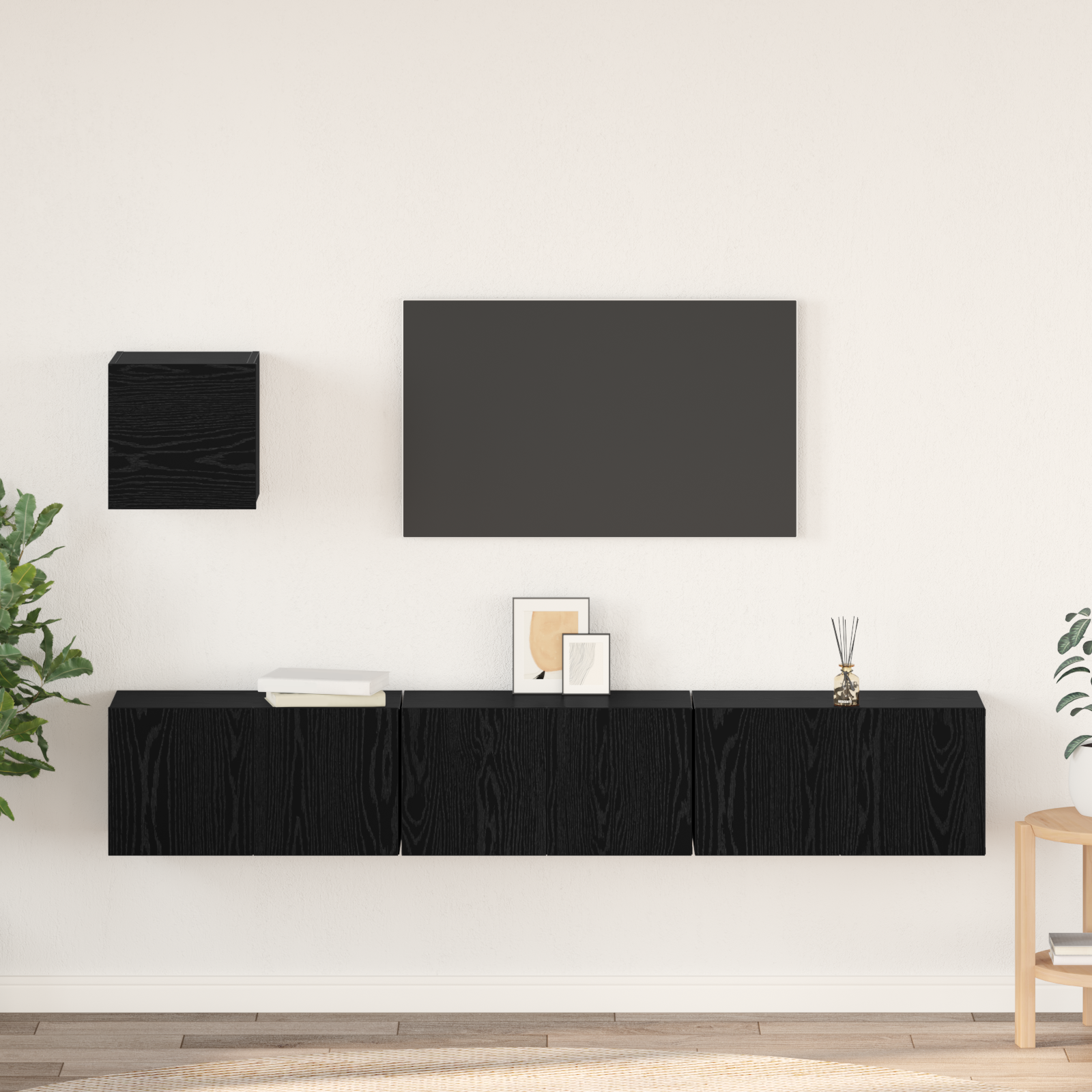 vidaXL Set comodă TV 4 pcs Stejar negru 60 x 30 x 30 cm Lemn compozit vidaXL Set comodă TV 4 pcs Stejar negru 60 x 30 x 30 cm Lemn compozit