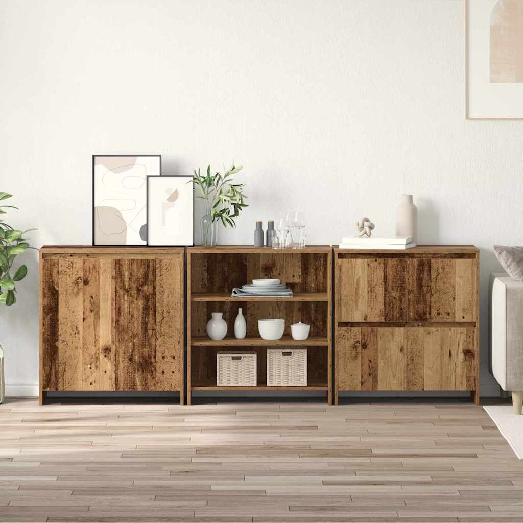 vidaXL Bufeturi 3 pcs Lemn vechi 70 x 41 x 75 cm Lemn compozit