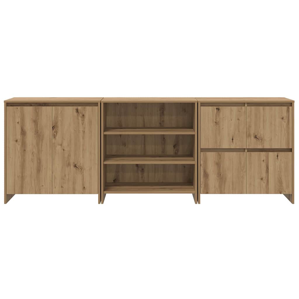 vidaXL Bufeturi 3 pcs stejar artizanal 70 x 41 x 75 cm Lemn compozit
