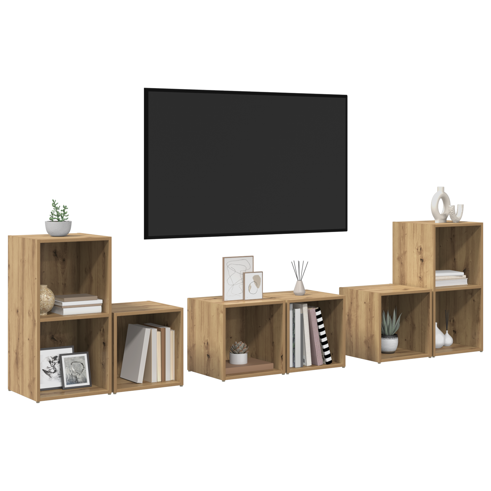 vidaXL Set dulap TV 6 pcs Stejar Artizanal 37 x 35 x 72 cm vidaXL Set dulap TV 6 pcs Stejar Artizanal 37 x 35 x 72 cm
