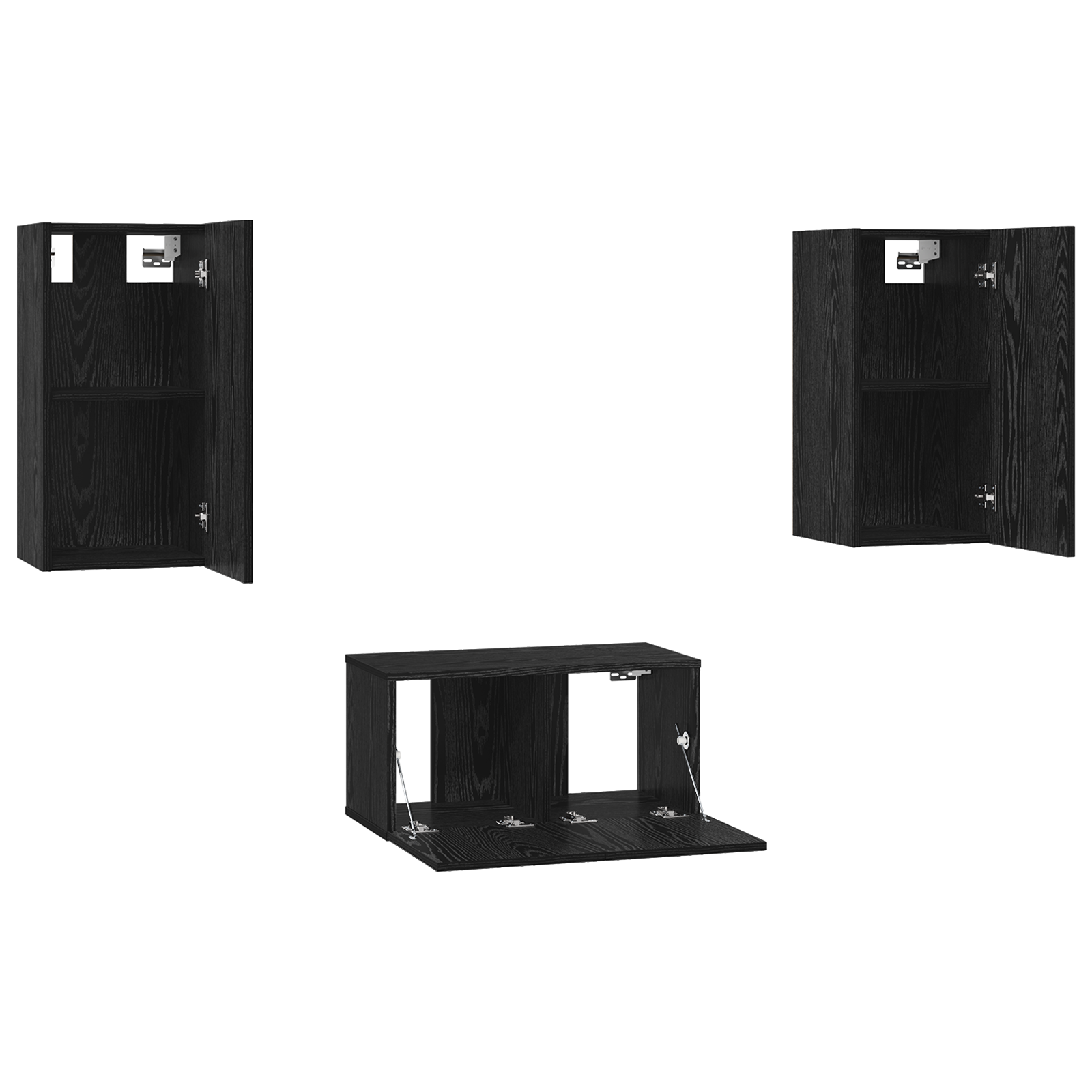 vidaXL Set comodă TV 3 pcs Stejar negru 60 x 30 x 30 cm Lemn compozit vidaXL Set comodă TV 3 pcs Stejar negru 60 x 30 x 30 cm Lemn compozit