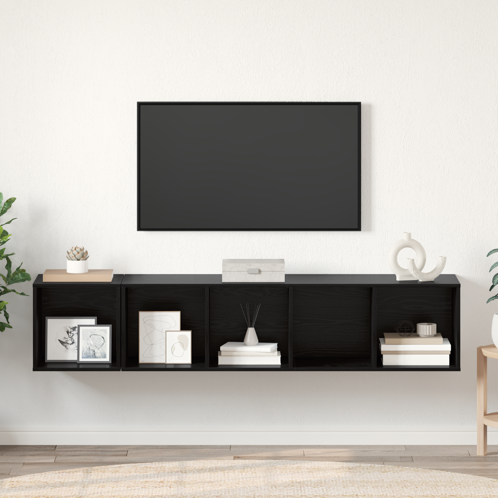 vidaXL Set dulap TV Pe perete 2 pcs Stejar negru 37 x 37 x 142.5 cm vidaXL Set dulap TV Pe perete 2 pcs Stejar negru 37 x 37 x 142.5 cm