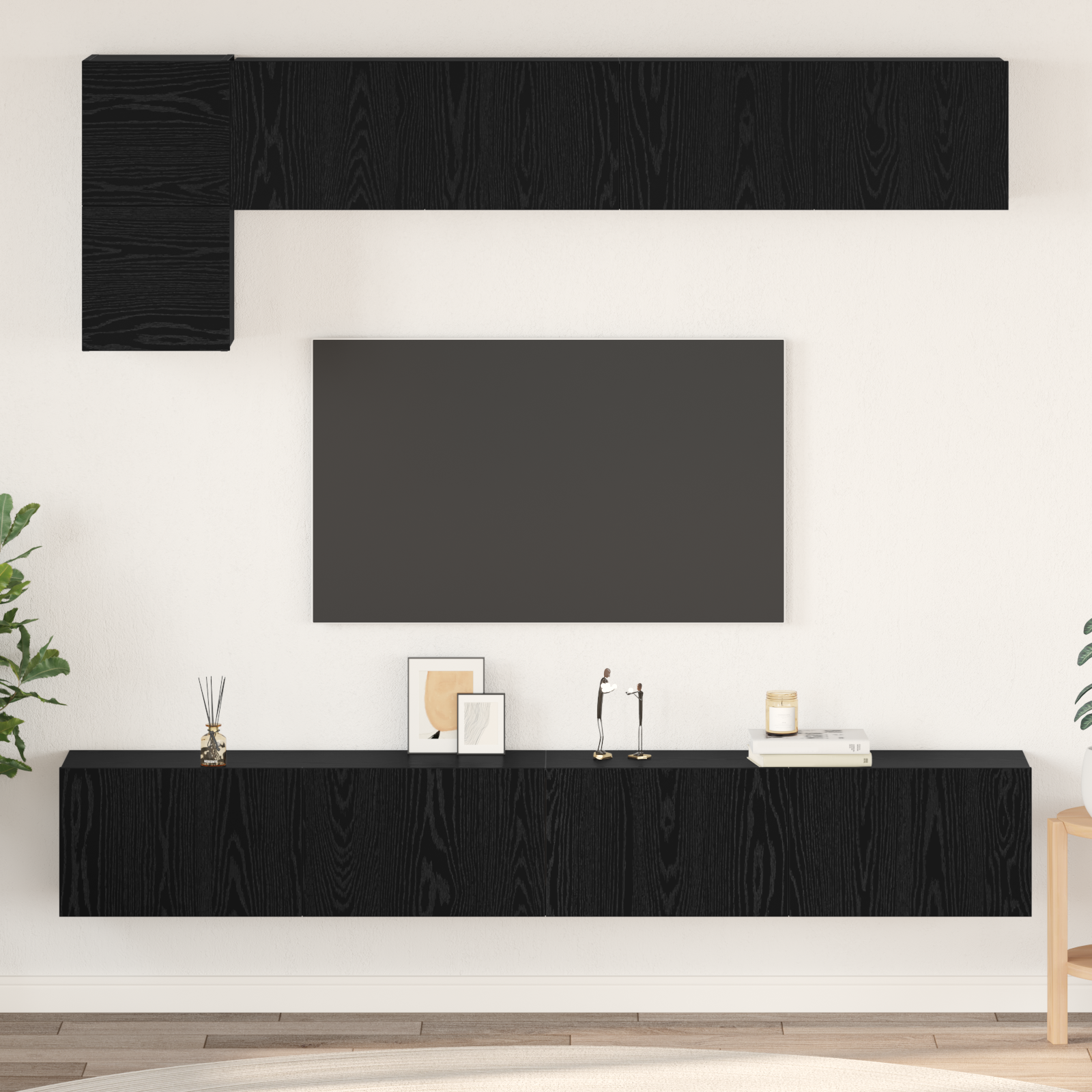 vidaXL Set comodă TV 5 pcs Stejar negru 100 x 30 x 30 cm Lemn compozit vidaXL Set comodă TV 5 pcs Stejar negru 100 x 30 x 30 cm Lemn compozit