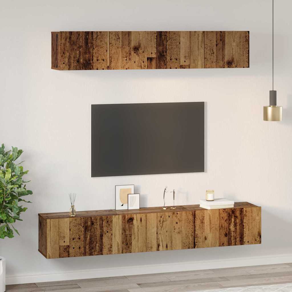 vidaXL Set comodă TV 5 pcs Lemn vechi 100 x 30 x 30 cm Lemn compozit vidaXL Set comodă TV 5 pcs Lemn vechi 100 x 30 x 30 cm Lemn compozit