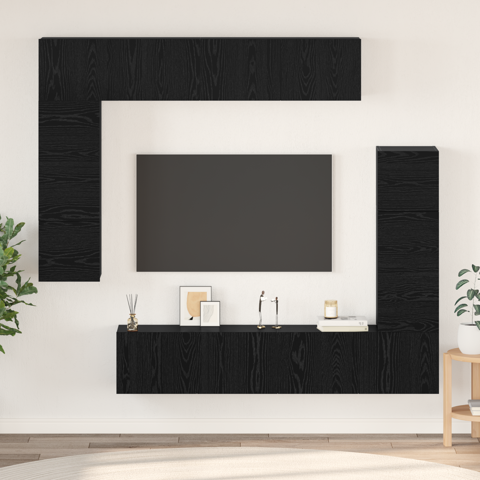 vidaXL Set comodă TV 8 pcs Stejar negru 80 x 30 x 30 cm Lemn compozit vidaXL Set comodă TV 8 pcs Stejar negru 80 x 30 x 30 cm Lemn compozit