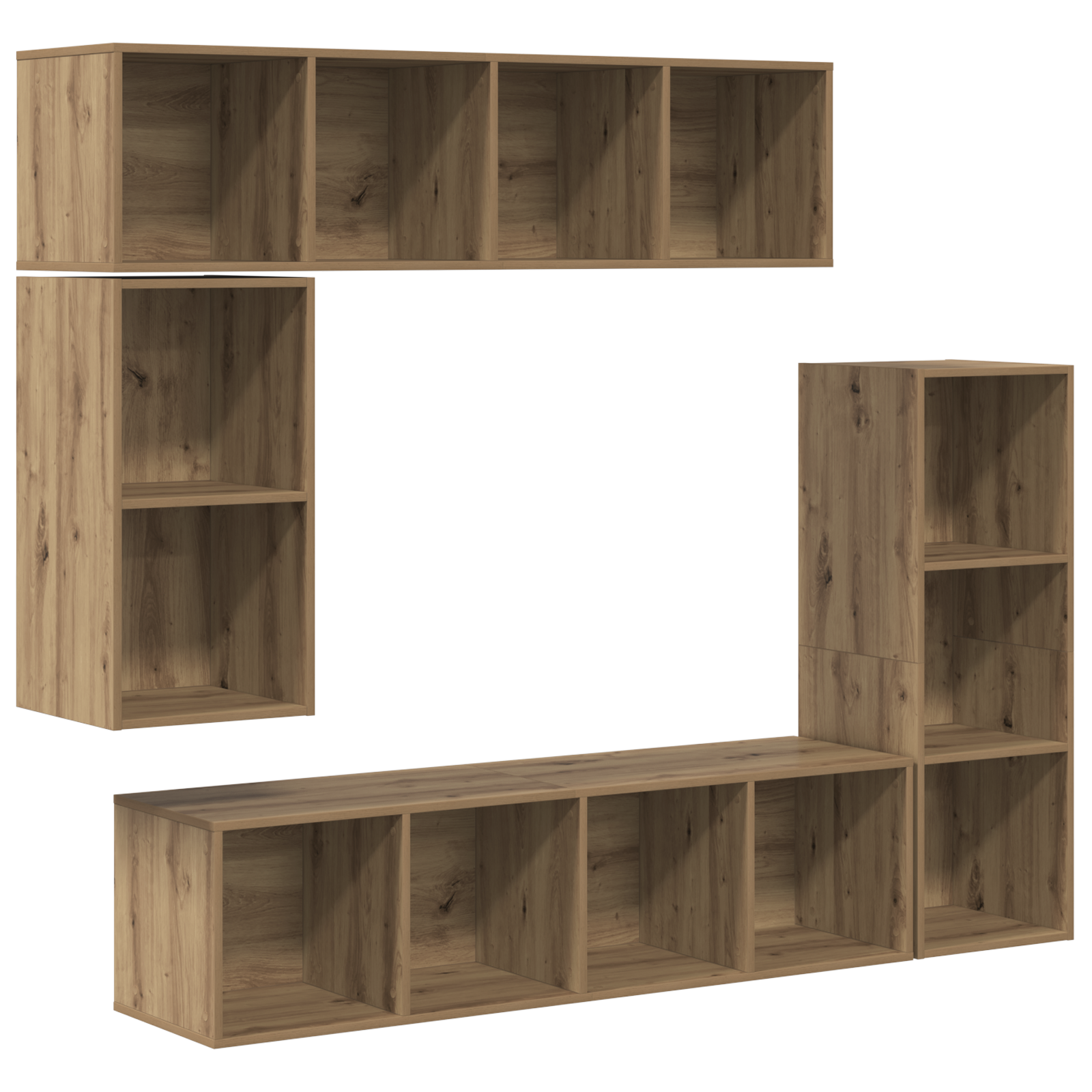 vidaXL Set comodă TV 4 pcs stejar artizanal 37 x 37 x 142.5 cm vidaXL Set comodă TV 4 pcs stejar artizanal 37 x 37 x 142.5 cm