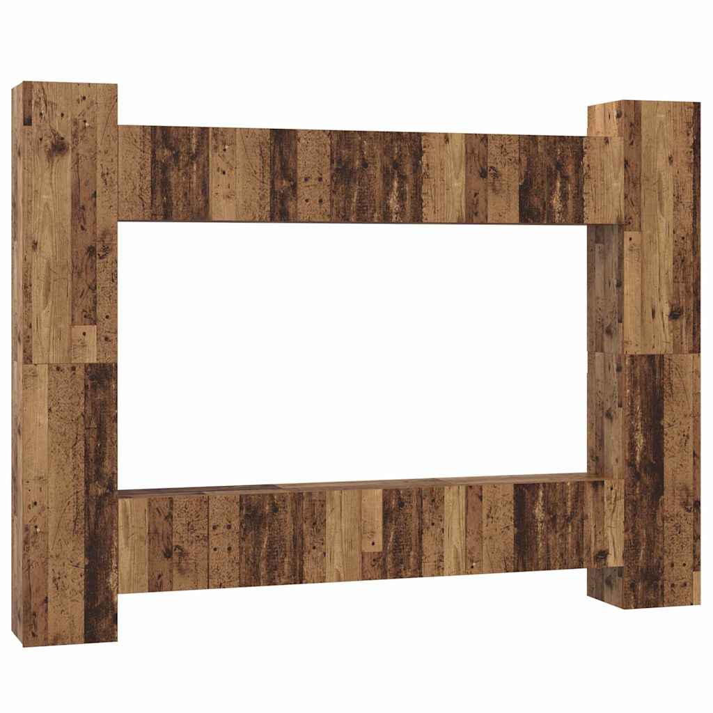 vidaXL Set comodă TV 10 pcs Lemn vechi 30.5 x 30 x 90 cm Lemn compozit vidaXL Set comodă TV 10 pcs Lemn vechi 30.5 x 30 x 90 cm Lemn compozit