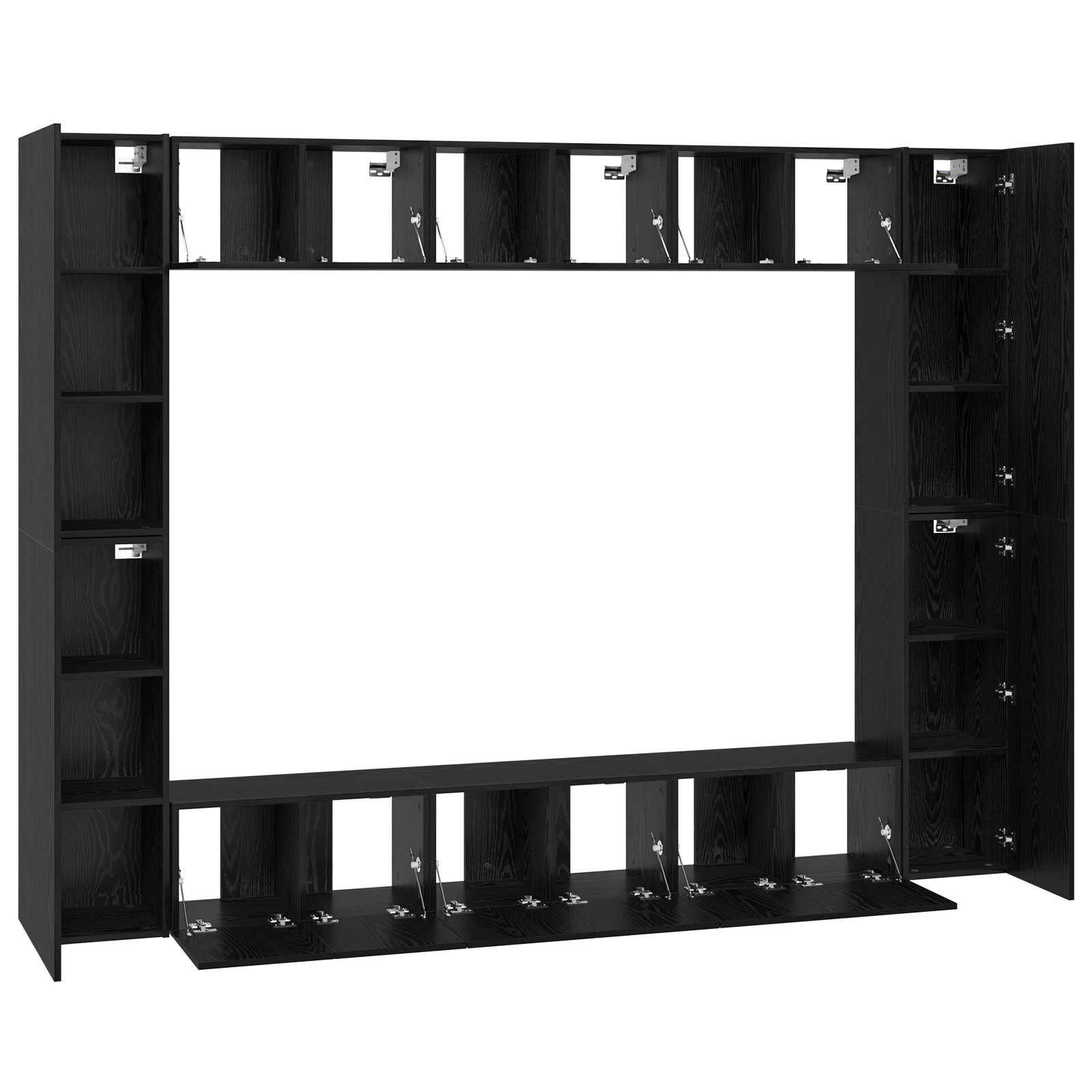 vidaXL Set comodă TV 10 pcs Stejar negru Mediu 30.5 x 30 x 90 cm vidaXL Set comodă TV 10 pcs Stejar negru Mediu 30.5 x 30 x 90 cm