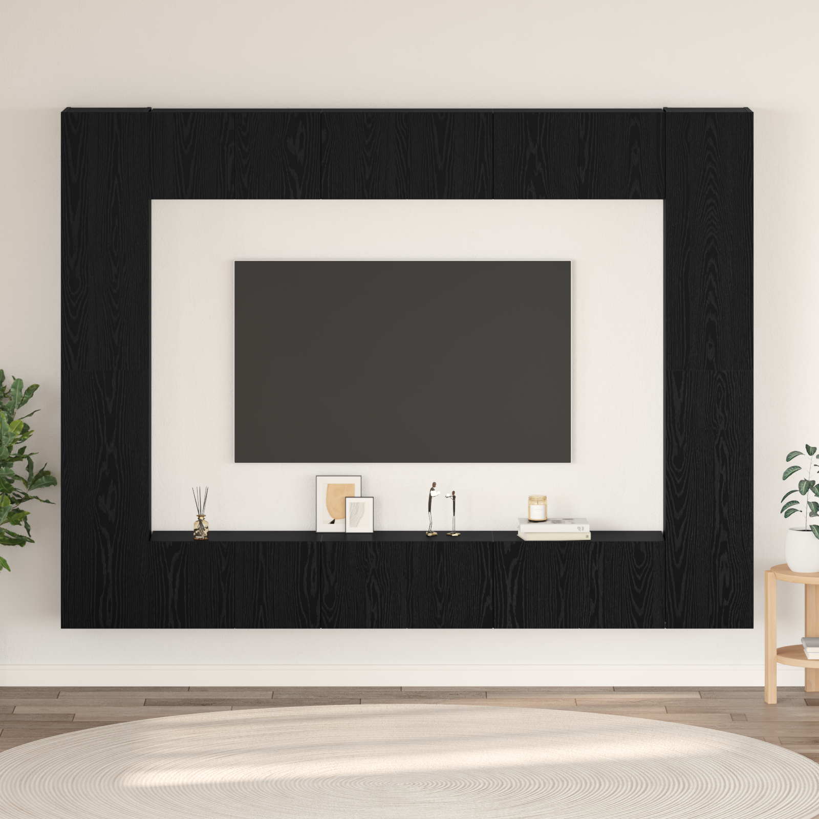 vidaXL Set comodă TV 10 pcs Stejar negru Mediu 30.5 x 30 x 90 cm vidaXL Set comodă TV 10 pcs Stejar negru Mediu 30.5 x 30 x 90 cm