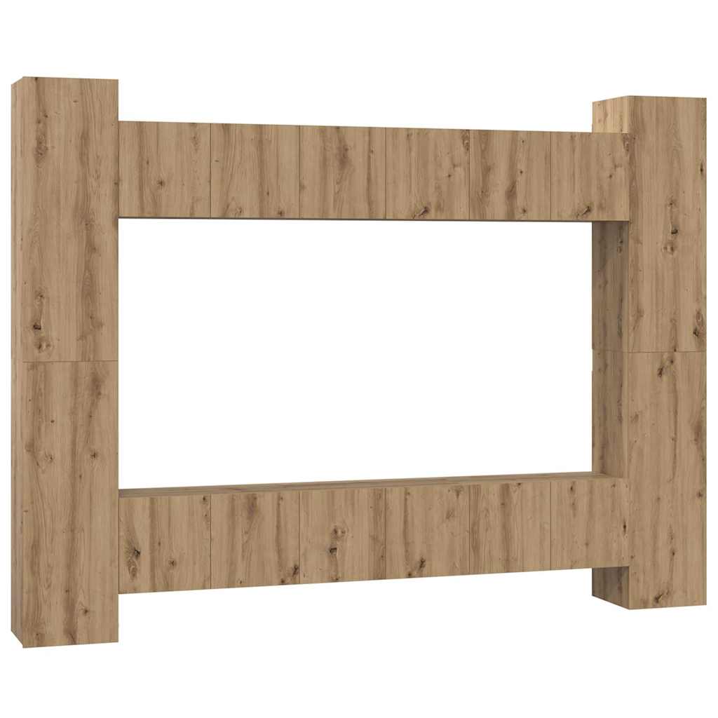 vidaXL Set comodă TV 10 pcs stejar artizanal 30.5 x 30 x 90 cm vidaXL Set comodă TV 10 pcs stejar artizanal 30.5 x 30 x 90 cm