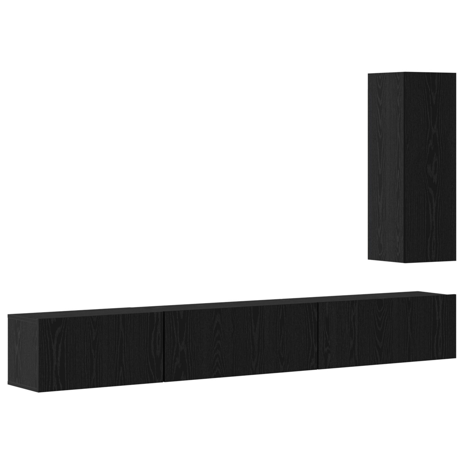 vidaXL Set comodă TV Pe perete 4 pcs Stejar negru 30.5 x 30 x 90 cm vidaXL Set comodă TV Pe perete 4 pcs Stejar negru 30.5 x 30 x 90 cm