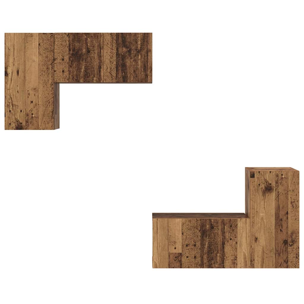 vidaXL Set comodă TV 4 pcs Lemn vechi 60 x 30 x 30 cm Lemn compozit vidaXL Set comodă TV 4 pcs Lemn vechi 60 x 30 x 30 cm Lemn compozit