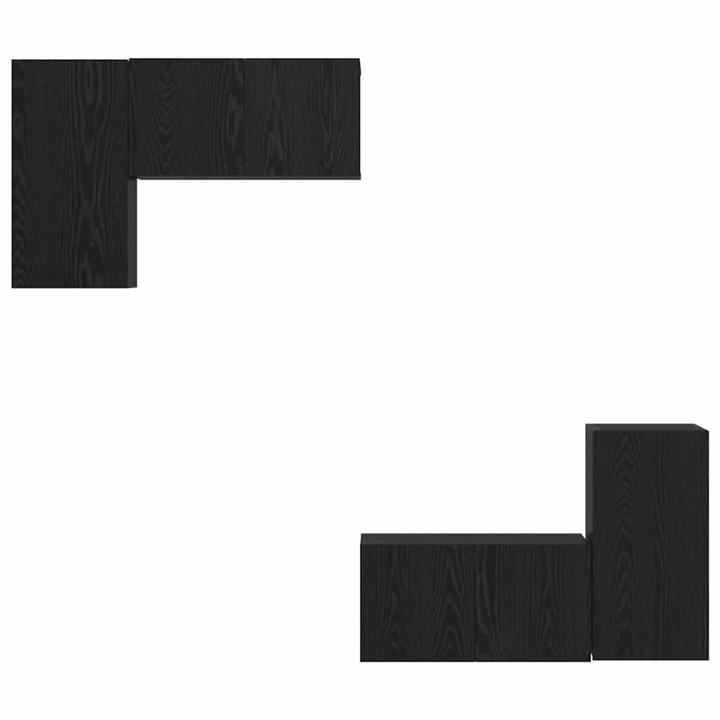 vidaXL Set comodă TV 4 pcs Stejar negru 60 x 30 x 30 cm Lemn compozit vidaXL Set comodă TV 4 pcs Stejar negru 60 x 30 x 30 cm Lemn compozit