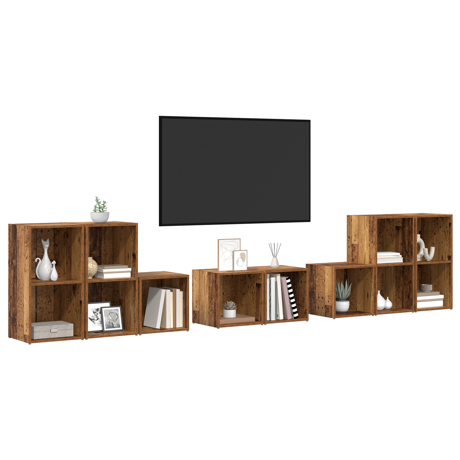 vidaXL Set dulap TV 8 pcs Lemn Vechi 37 x 35 x 72 cm Lemn compozit vidaXL Set dulap TV 8 pcs Lemn Vechi 37 x 35 x 72 cm Lemn compozit