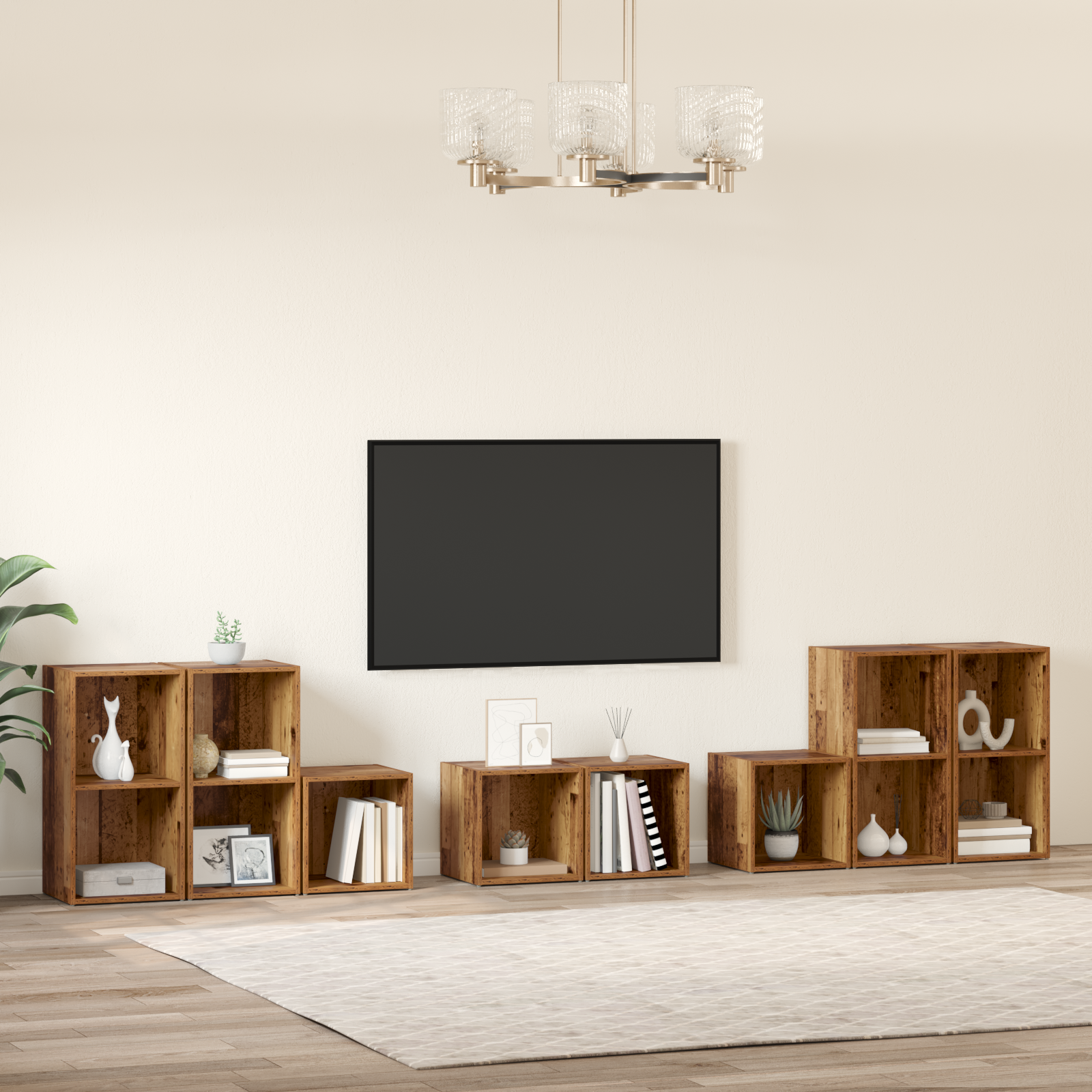 vidaXL Set dulap TV 8 pcs Lemn Vechi 37 x 35 x 72 cm Lemn compozit vidaXL Set dulap TV 8 pcs Lemn Vechi 37 x 35 x 72 cm Lemn compozit