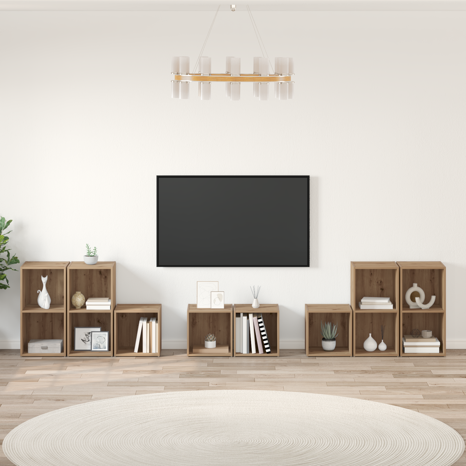 vidaXL Set dulap TV 8 pcs Stejar Artizanal 37 x 35 x 72 cm vidaXL Set dulap TV 8 pcs Stejar Artizanal 37 x 35 x 72 cm