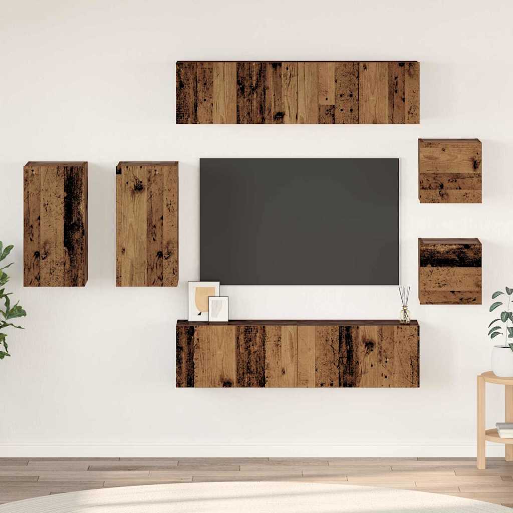vidaXL Set comodă TV 8 pcs Lemn vechi 30.5 x 30 x 60 cm Lemn compozit vidaXL Set comodă TV 8 pcs Lemn vechi 30.5 x 30 x 60 cm Lemn compozit