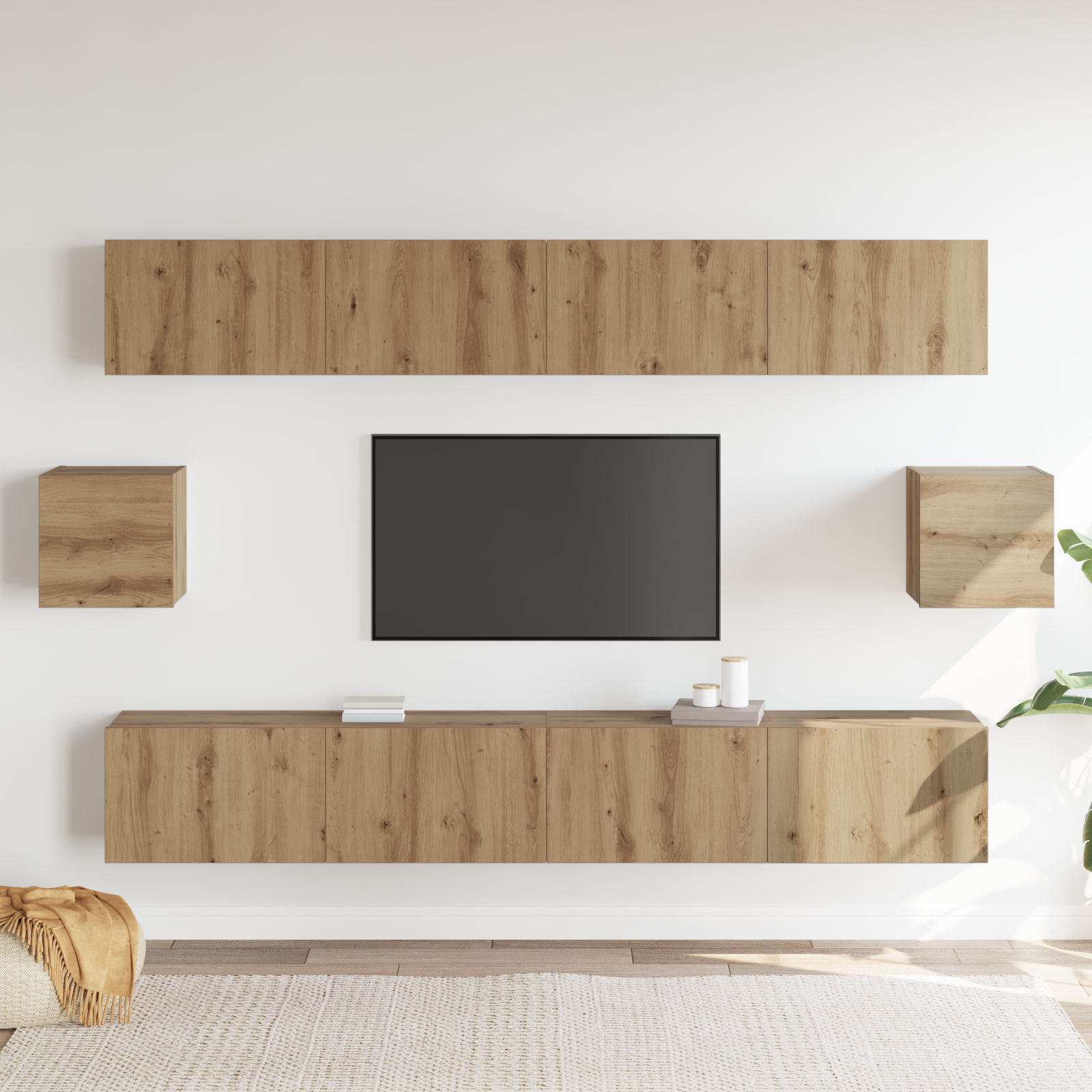 vidaXL Set de 6 cabinete TV Stejar Lemn Prelucrat
