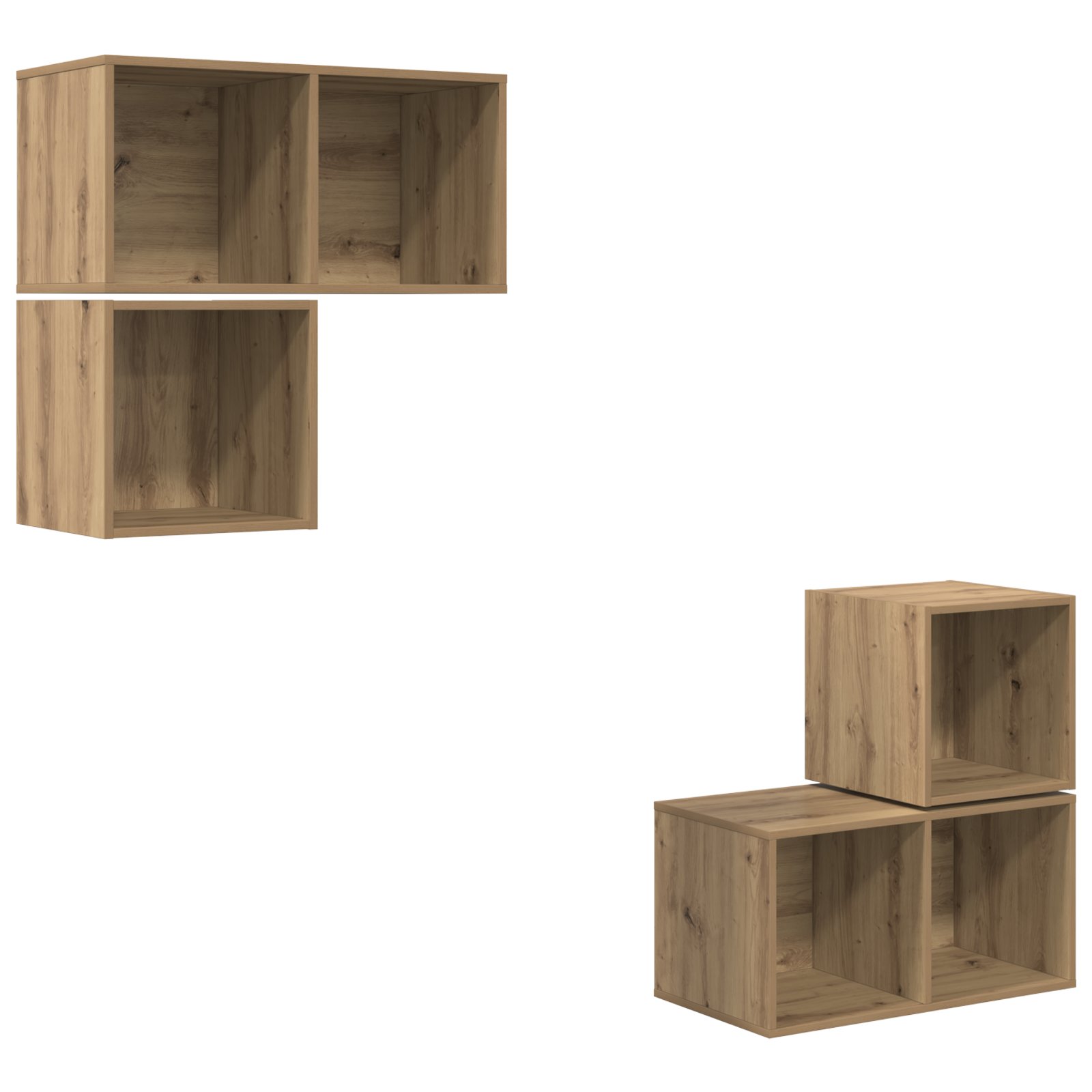 vidaXL Set comodă TV Pe perete 4 pcs stejar artizanal 37 x 37 x 72 cm vidaXL Set comodă TV Pe perete 4 pcs stejar artizanal 37 x 37 x 72 cm
