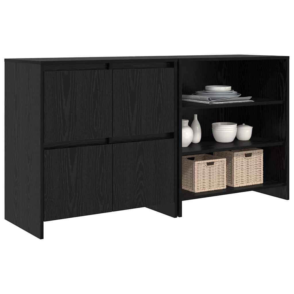 vidaXL Bufet cu raft cu ușă 2 pcs Stejar negru 70 x 41 x 75 cm Lemn compozit vidaXL Bufet cu raft cu ușă 2 pcs Stejar negru 70 x 41 x 75 cm Lemn compozit