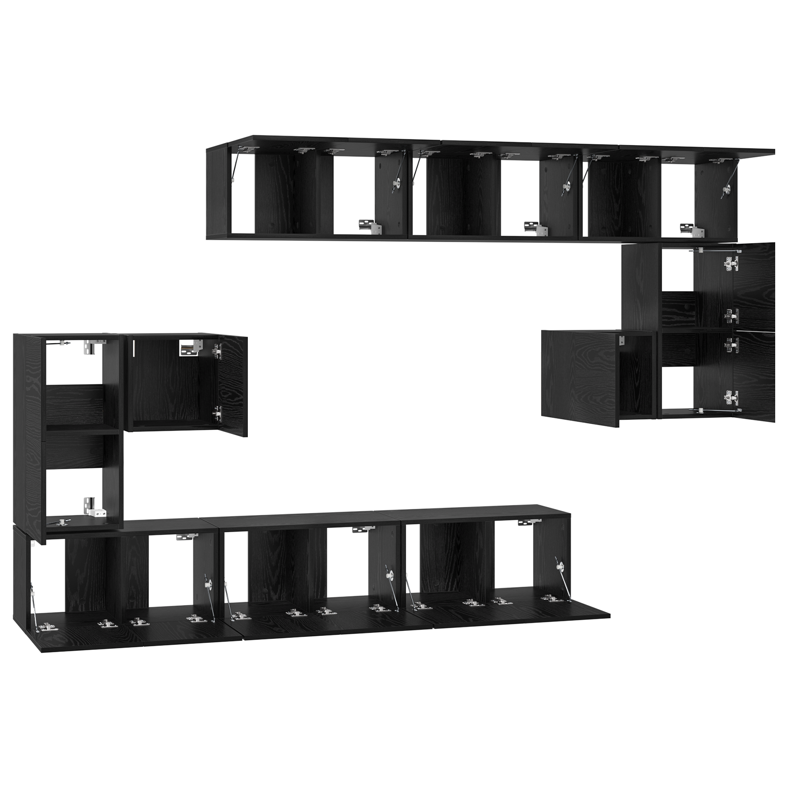 vidaXL Set comodă TV 10 pcs Stejar negru 60 x 30 x 30 cm Lemn compozit vidaXL Set comodă TV 10 pcs Stejar negru 60 x 30 x 30 cm Lemn compozit