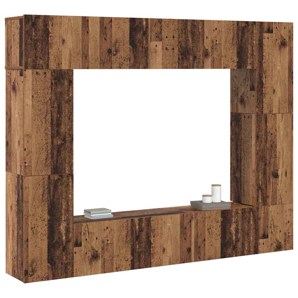 vidaXL Set comodă TV 8 pcs Lemn vechi 80 x 30 x 30 cm Lemn compozit vidaXL Set comodă TV 8 pcs Lemn vechi 80 x 30 x 30 cm Lemn compozit