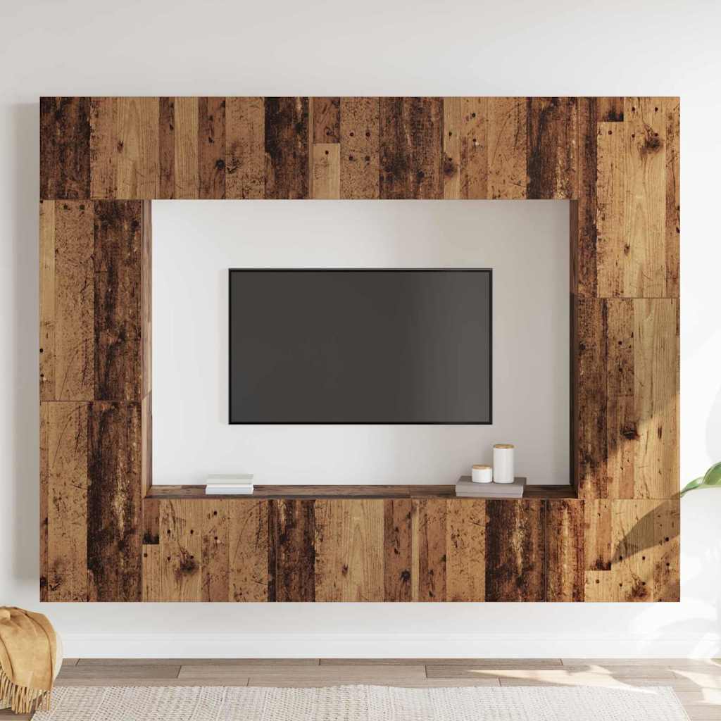 vidaXL Set comodă TV 8 pcs Lemn vechi 80 x 30 x 30 cm Lemn compozit vidaXL Set comodă TV 8 pcs Lemn vechi 80 x 30 x 30 cm Lemn compozit