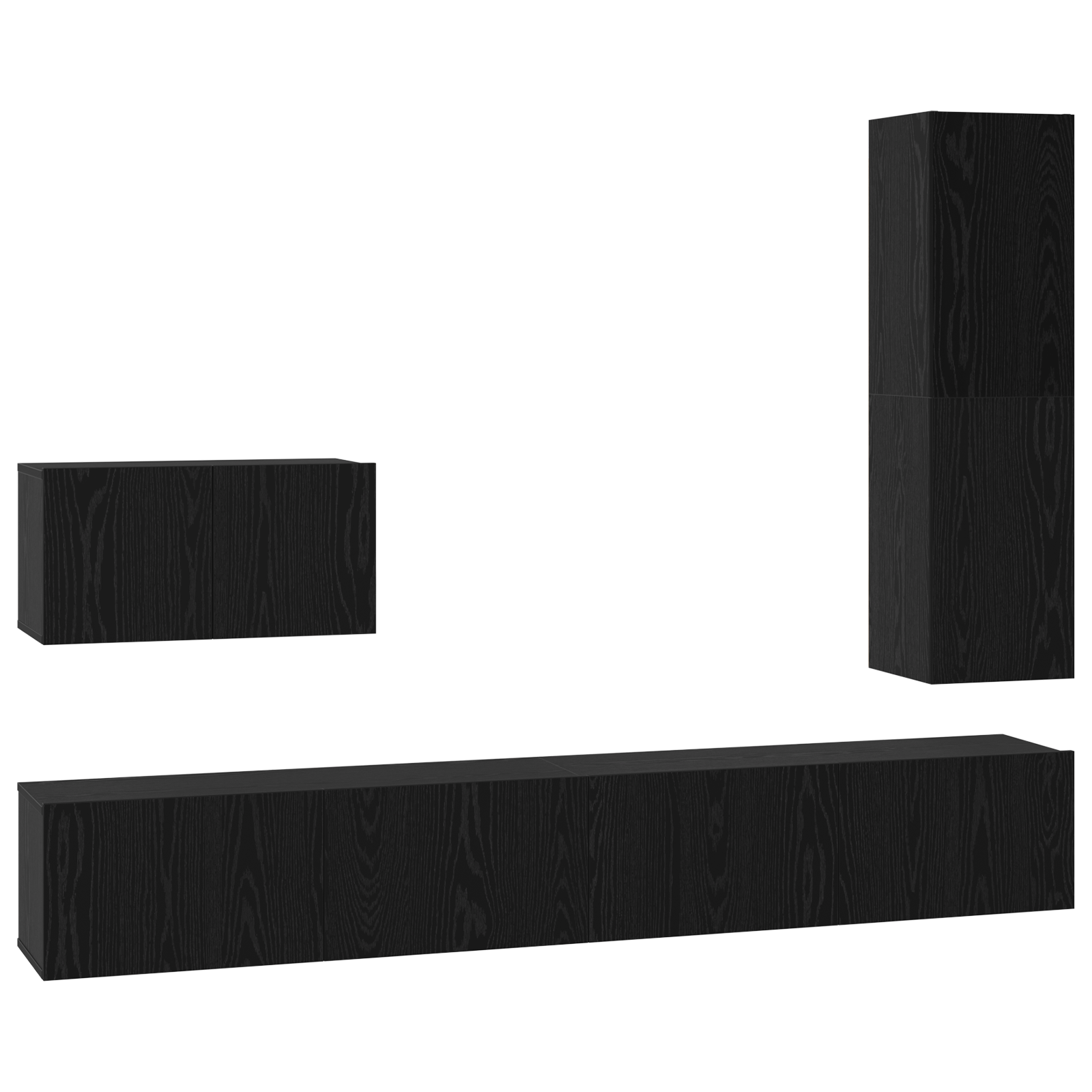vidaXL Set comodă TV 4 pcs Stejar negru 200 x 30 x 30 cm Lemn compozit vidaXL Set comodă TV 4 pcs Stejar negru 200 x 30 x 30 cm Lemn compozit