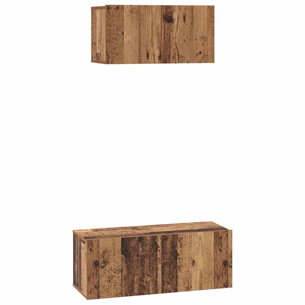 vidaXL Set comodă TV 2 pcs Lemn vechi 80 x 30 x 30 cm Lemn compozit vidaXL Set comodă TV 2 pcs Lemn vechi 80 x 30 x 30 cm Lemn compozit