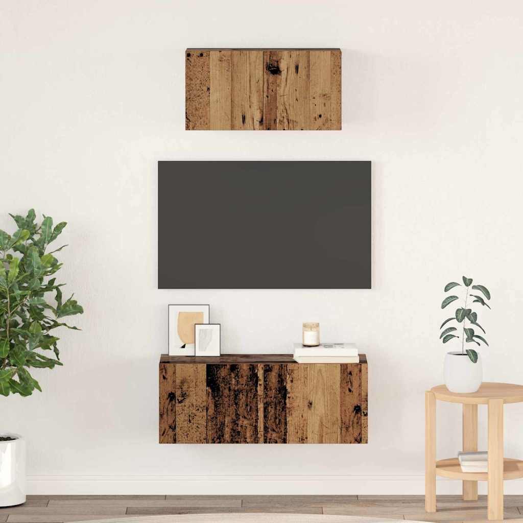 vidaXL Set comodă TV 2 pcs Lemn vechi 80 x 30 x 30 cm Lemn compozit vidaXL Set comodă TV 2 pcs Lemn vechi 80 x 30 x 30 cm Lemn compozit