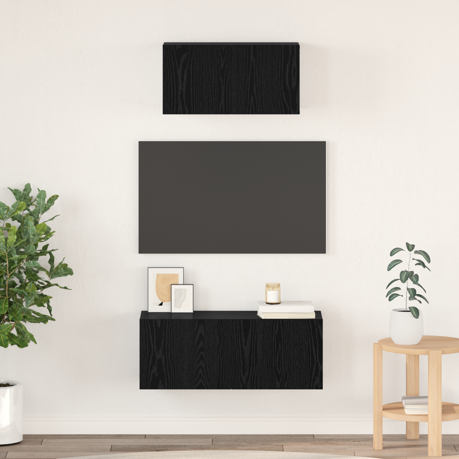 vidaXL Set comodă TV 2 pcs Stejar negru 80 x 30 x 30 cm Lemn compozit vidaXL Set comodă TV 2 pcs Stejar negru 80 x 30 x 30 cm Lemn compozit