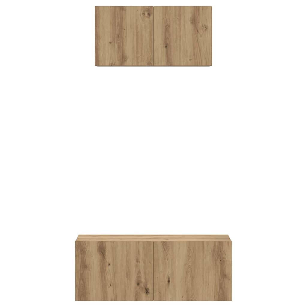 vidaXL Set comodă TV Pe perete 2 pcs stejar artizanal 80 x 30 x 30 cm vidaXL Set comodă TV Pe perete 2 pcs stejar artizanal 80 x 30 x 30 cm