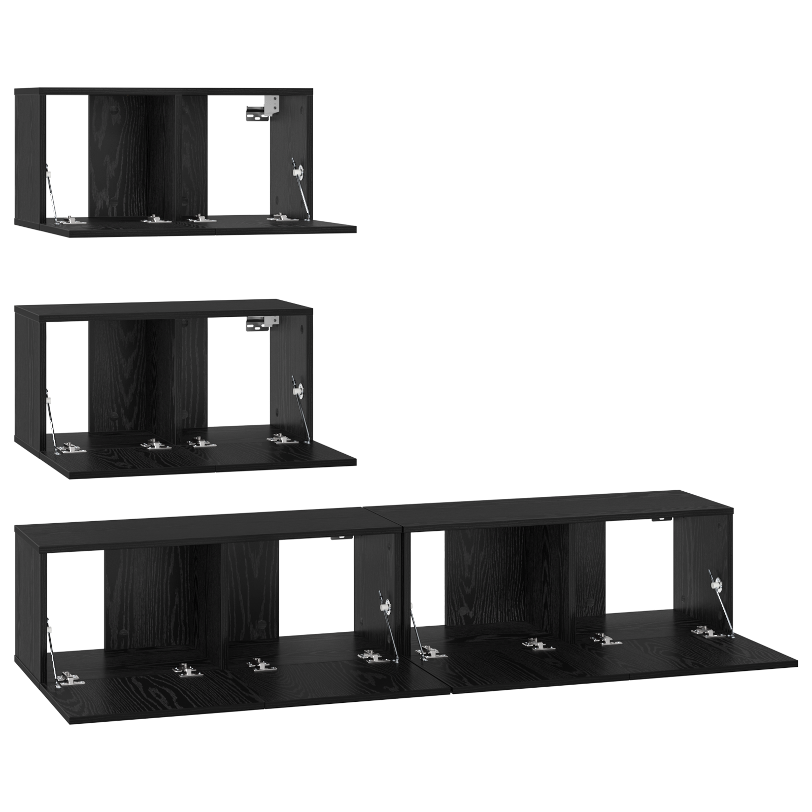 vidaXL Set comodă TV 4 pcs Stejar negru 100 x 30 x 30 cm Lemn compozit vidaXL Set comodă TV 4 pcs Stejar negru 100 x 30 x 30 cm Lemn compozit