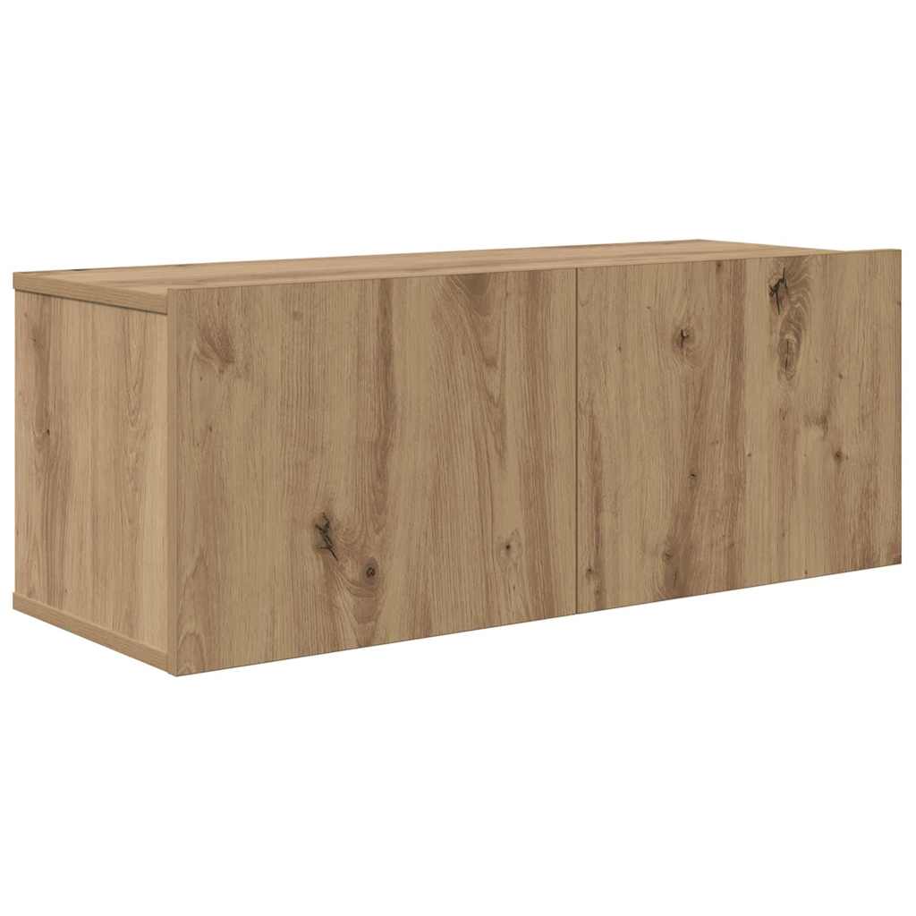 vidaXL Set comodă TV Pe perete 4 pcs stejar artizanal 80 x 30 x 30 cm vidaXL Set comodă TV Pe perete 4 pcs stejar artizanal 80 x 30 x 30 cm