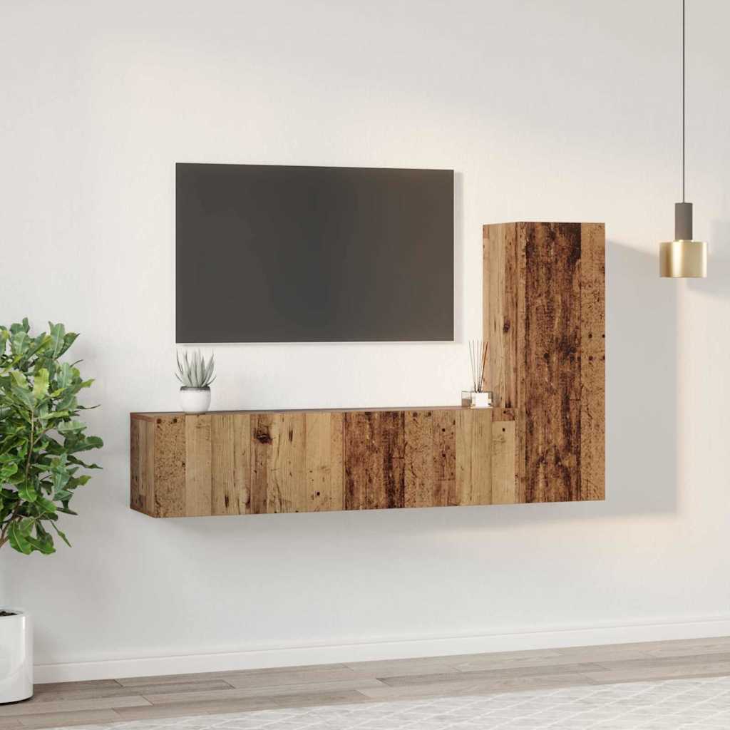 vidaXL Set comodă TV 3 pcs Lemn vechi 60 x 30 x 30 cm Lemn compozit vidaXL Set comodă TV 3 pcs Lemn vechi 60 x 30 x 30 cm Lemn compozit