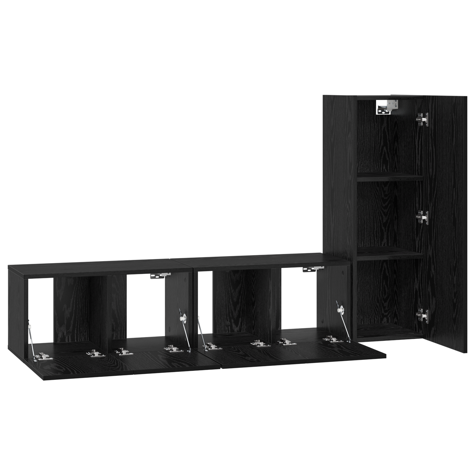 vidaXL Set comodă TV 3 pcs Stejar negru 160 x 30 x 30 cm Lemn compozit vidaXL Set comodă TV 3 pcs Stejar negru 160 x 30 x 30 cm Lemn compozit