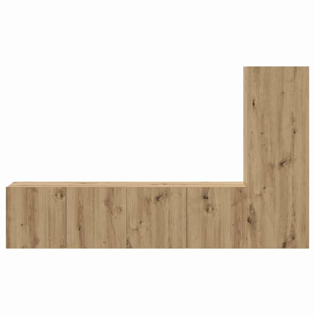 vidaXL Set comodă TV Pe perete 3 pcs stejar artizanal 60 x 30 x 30 cm vidaXL Set comodă TV Pe perete 3 pcs stejar artizanal 60 x 30 x 30 cm
