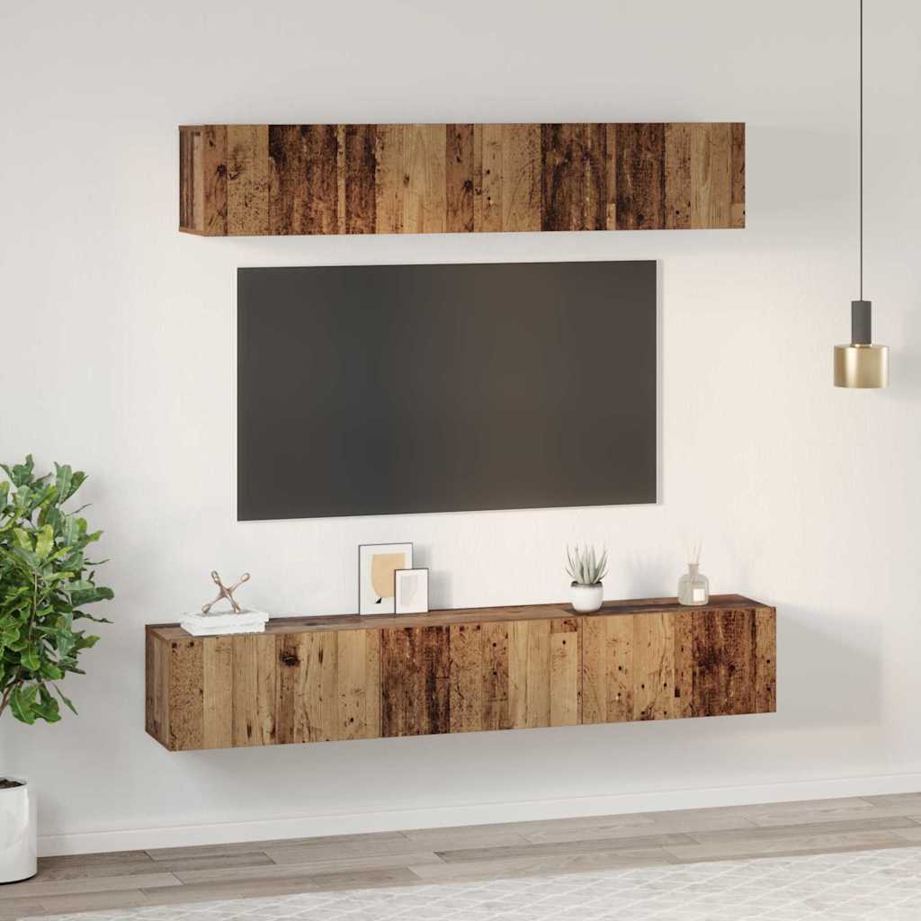 vidaXL Set dulap TV 5 pcs Lemn vechi Standard Mediu Lemn compozit vidaXL Set dulap TV 5 pcs Lemn vechi Standard Mediu Lemn compozit