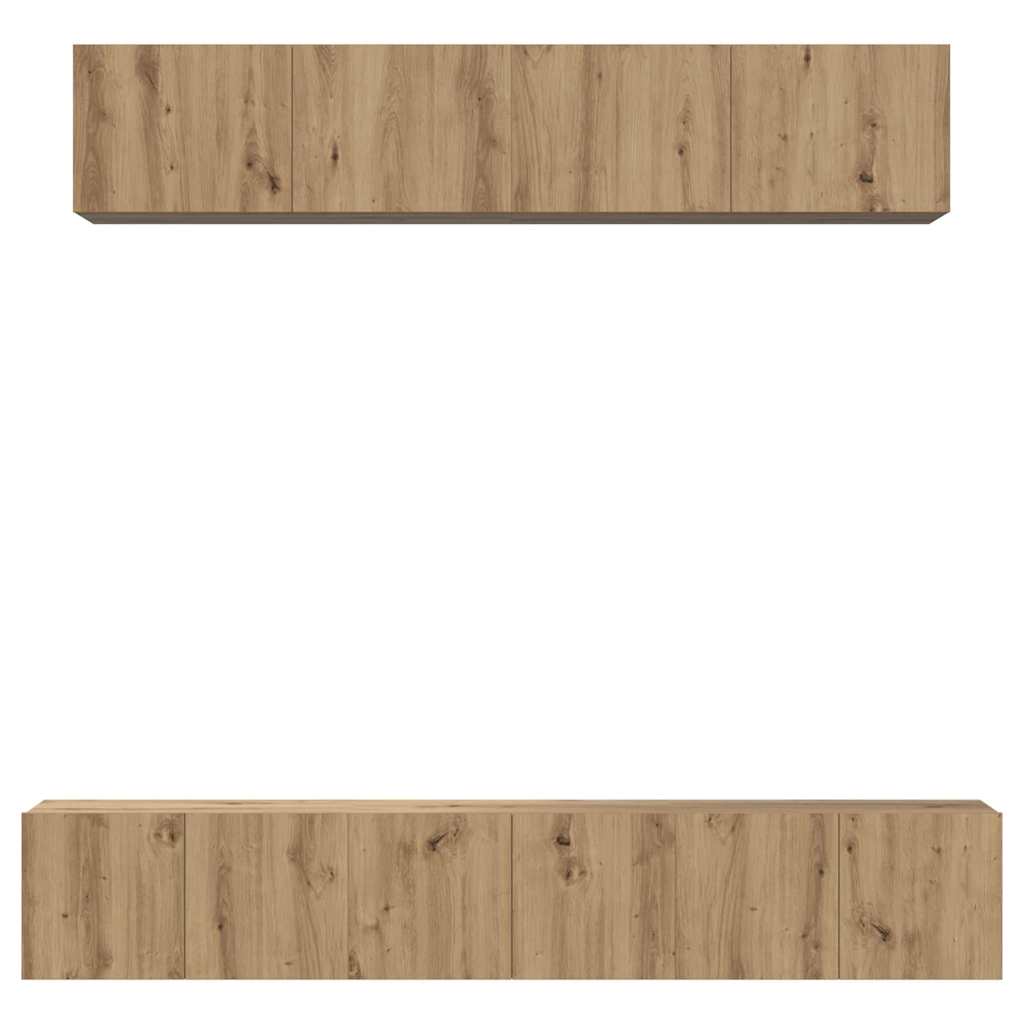 vidaXL Set dulap TV 5 pcs stejar artizanal Mediu 80 x 30 x 30 cm vidaXL Set dulap TV 5 pcs stejar artizanal Mediu 80 x 30 x 30 cm