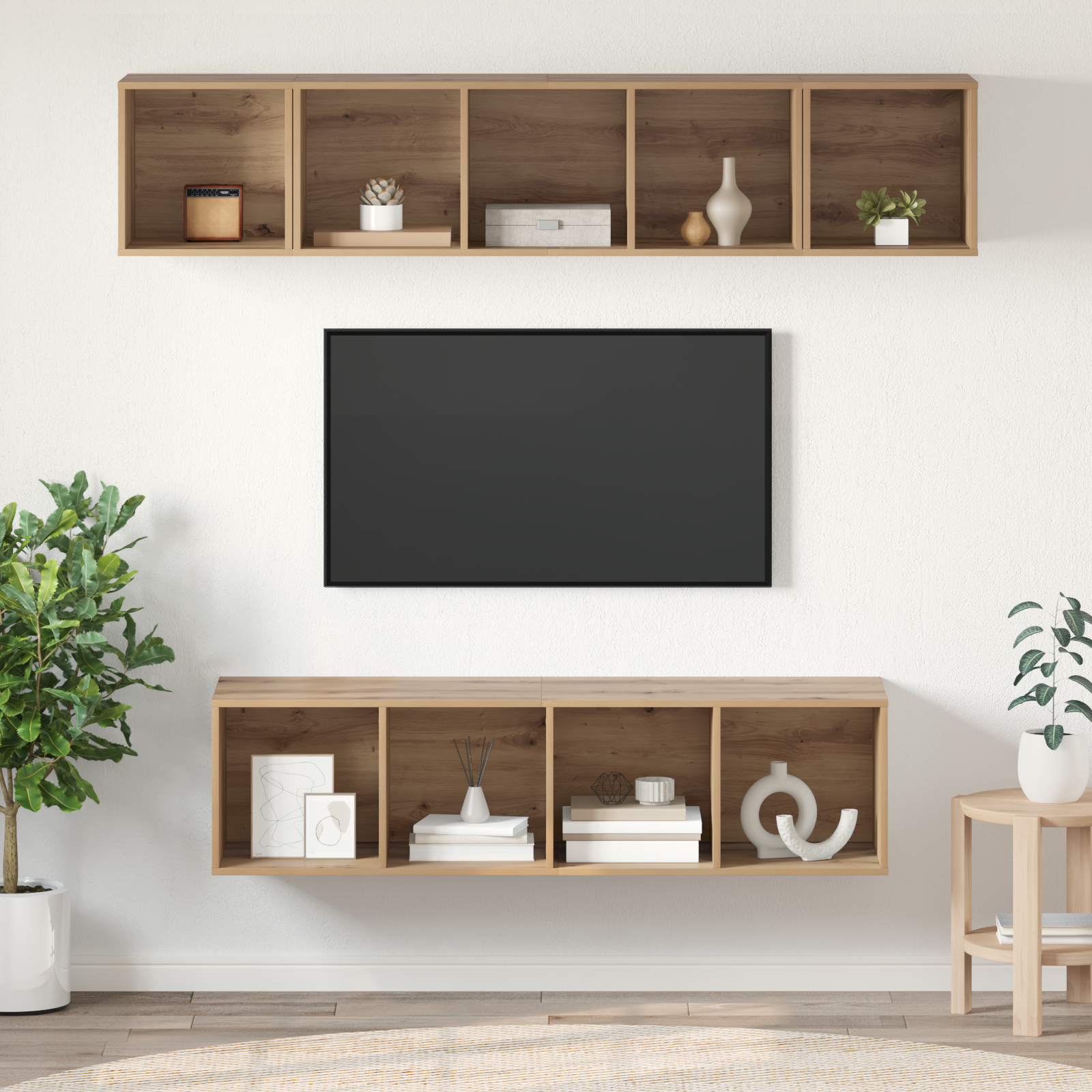 vidaXL Set comodă TV 4 pcs stejar artizanal 37 x 37 x 142.5 cm vidaXL Set comodă TV 4 pcs stejar artizanal 37 x 37 x 142.5 cm