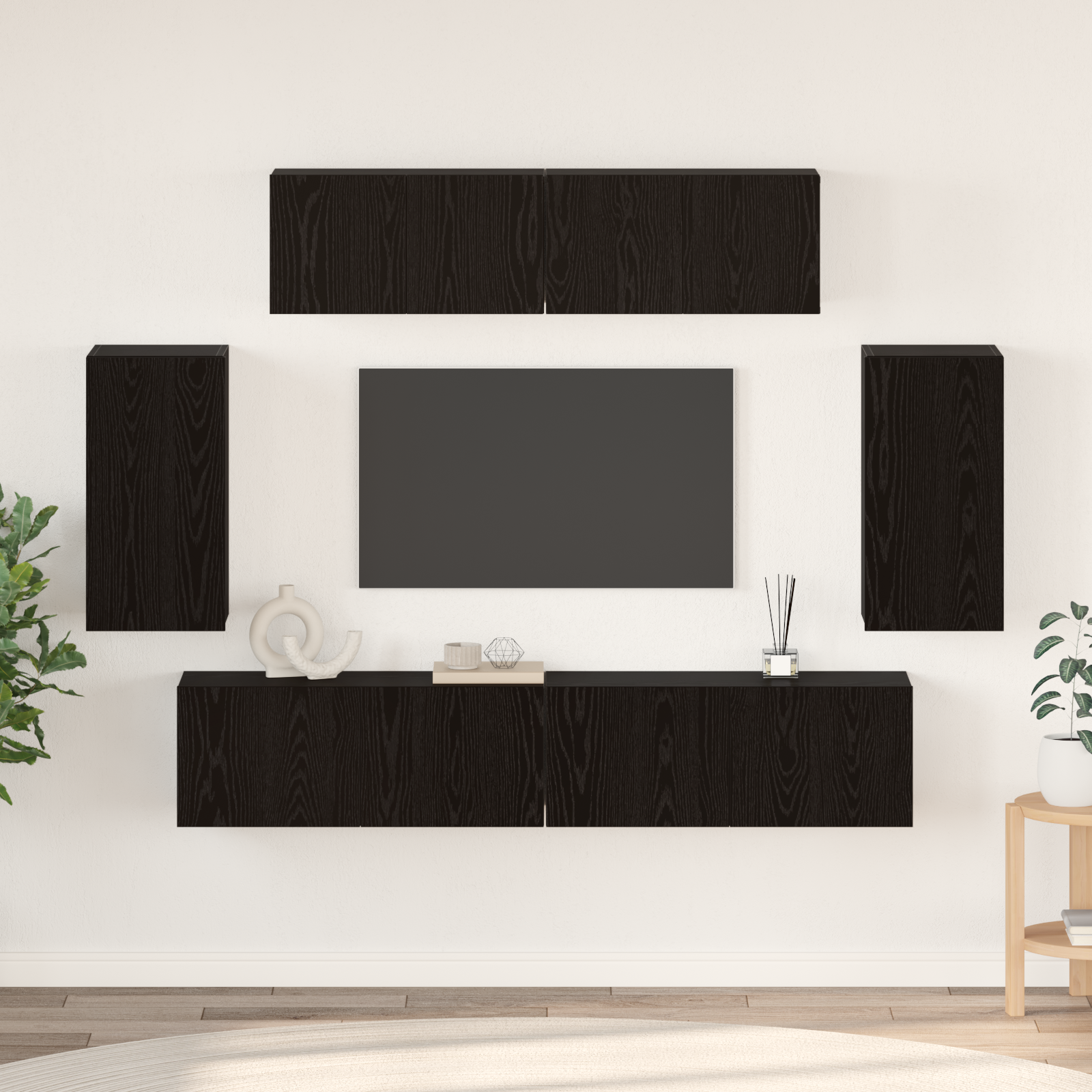 vidaXL Set comodă TV 6 pcs Stejar negru 80 x 30 x 30 cm Lemn compozit vidaXL Set comodă TV 6 pcs Stejar negru 80 x 30 x 30 cm Lemn compozit