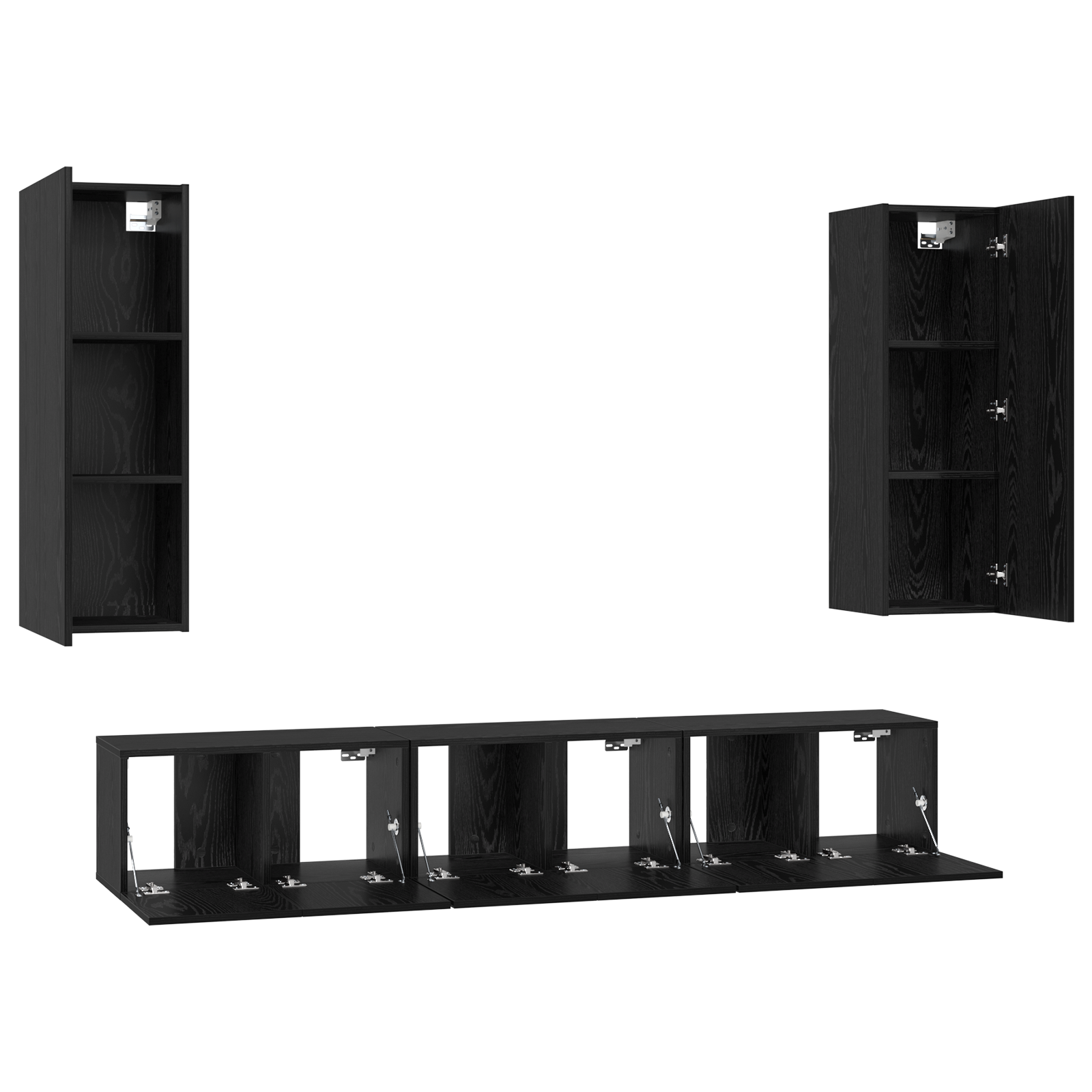 vidaXL Set comodă TV 5 pcs Stejar negru Mediu 30.5 x 30 x 90 cm vidaXL Set comodă TV 5 pcs Stejar negru Mediu 30.5 x 30 x 90 cm