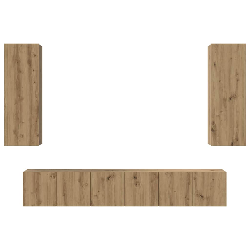 vidaXL Set comodă TV 4 pcs stejar artizanal 30.5 x 30 x 90 cm vidaXL Set comodă TV 4 pcs stejar artizanal 30.5 x 30 x 90 cm
