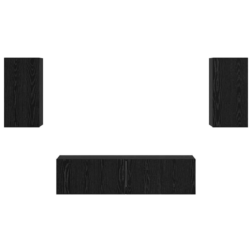 vidaXL Set comodă TV 4 pcs Stejar negru Mediu 30.5 x 30 x 60 cm vidaXL Set comodă TV 4 pcs Stejar negru Mediu 30.5 x 30 x 60 cm