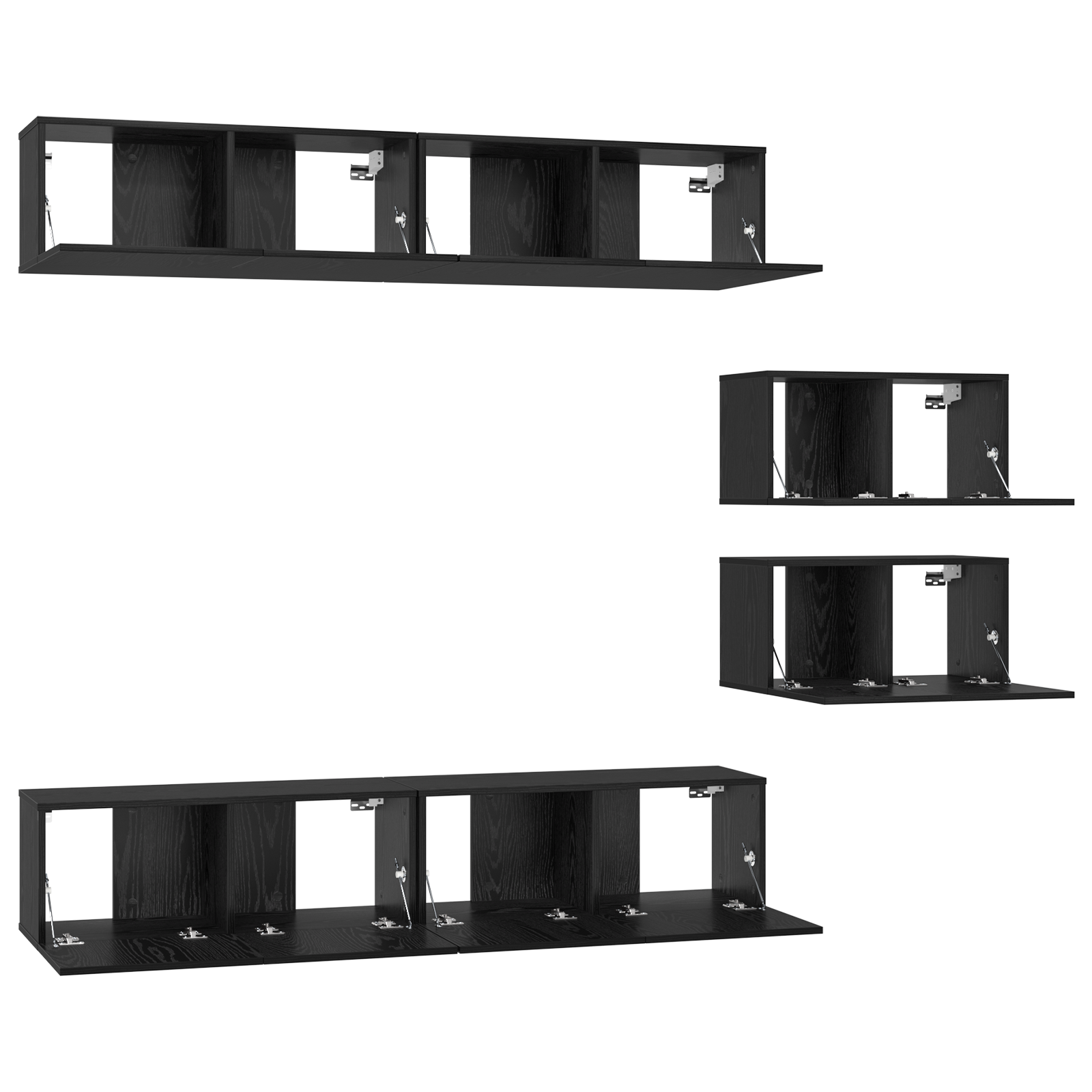 vidaXL Set comodă TV 6 pcs Stejar negru 80 x 30 x 30 cm Lemn compozit vidaXL Set comodă TV 6 pcs Stejar negru 80 x 30 x 30 cm Lemn compozit
