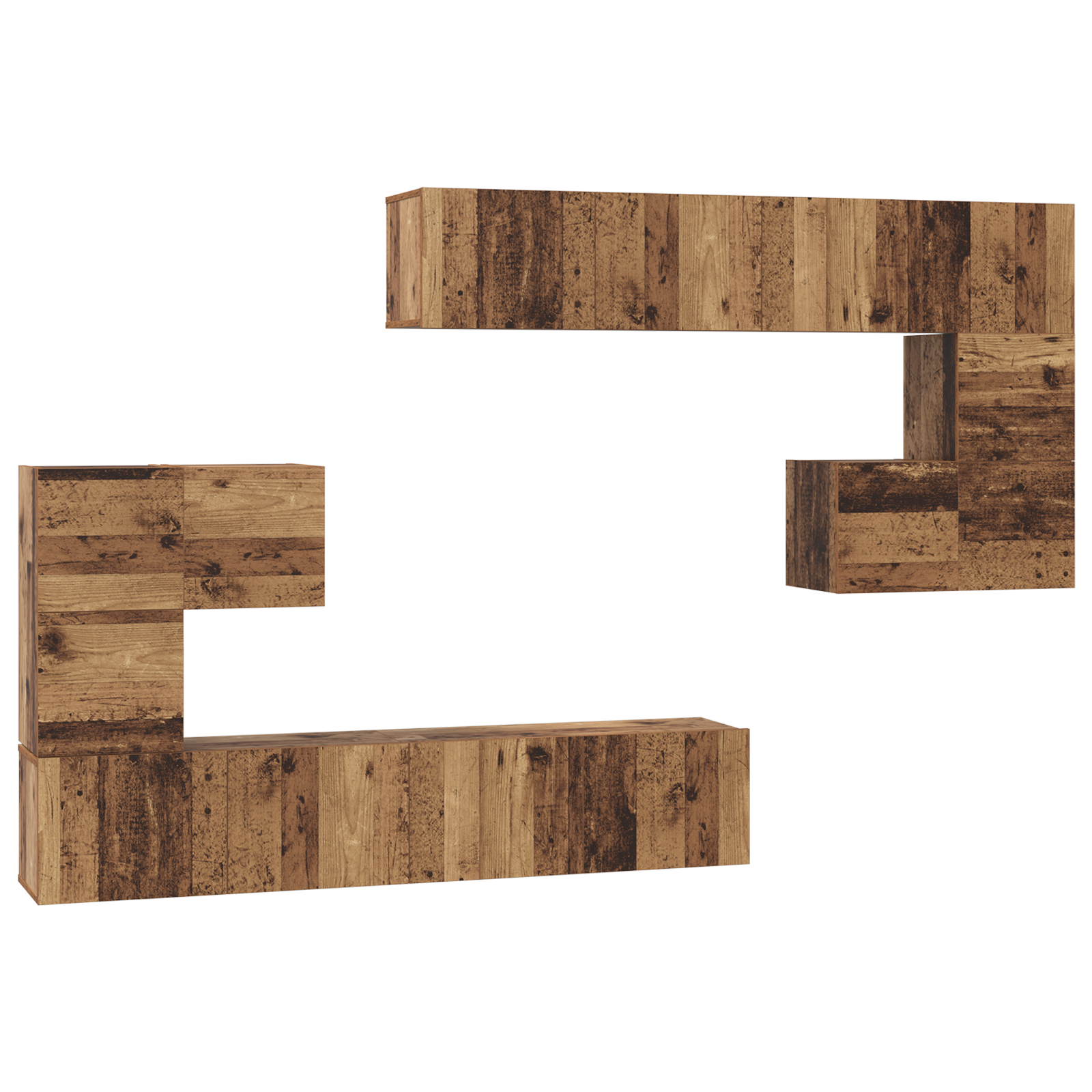 vidaXL Set comodă TV 8 pcs Lemn vechi Mediu 30.5 x 30 x 30 cm vidaXL Set comodă TV 8 pcs Lemn vechi Mediu 30.5 x 30 x 30 cm