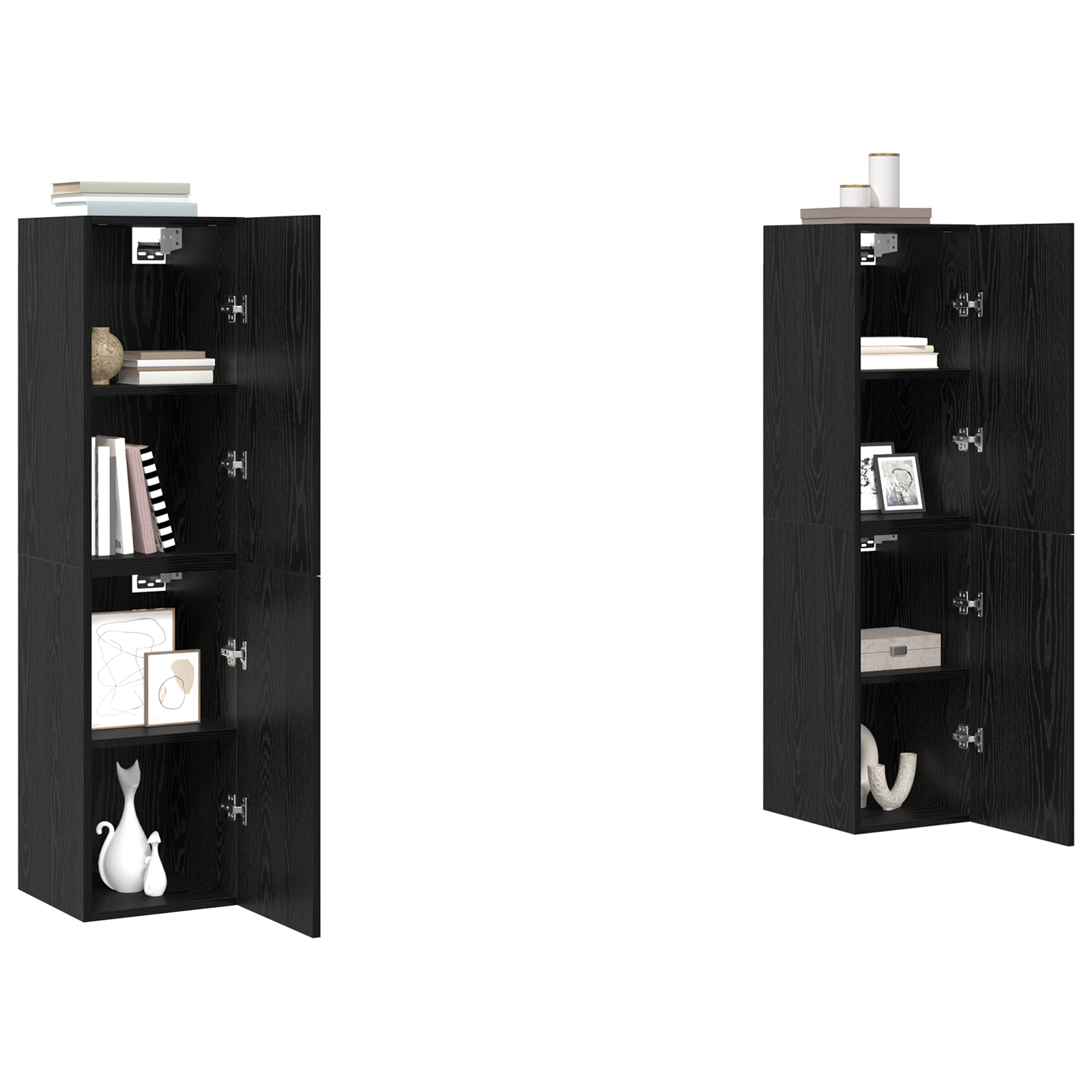 vidaXL Set Dulapuri TV Pe perete 4 pcs Stejar negru 30.5 x 30 x 60 cm vidaXL Set Dulapuri TV Pe perete 4 pcs Stejar negru 30.5 x 30 x 60 cm