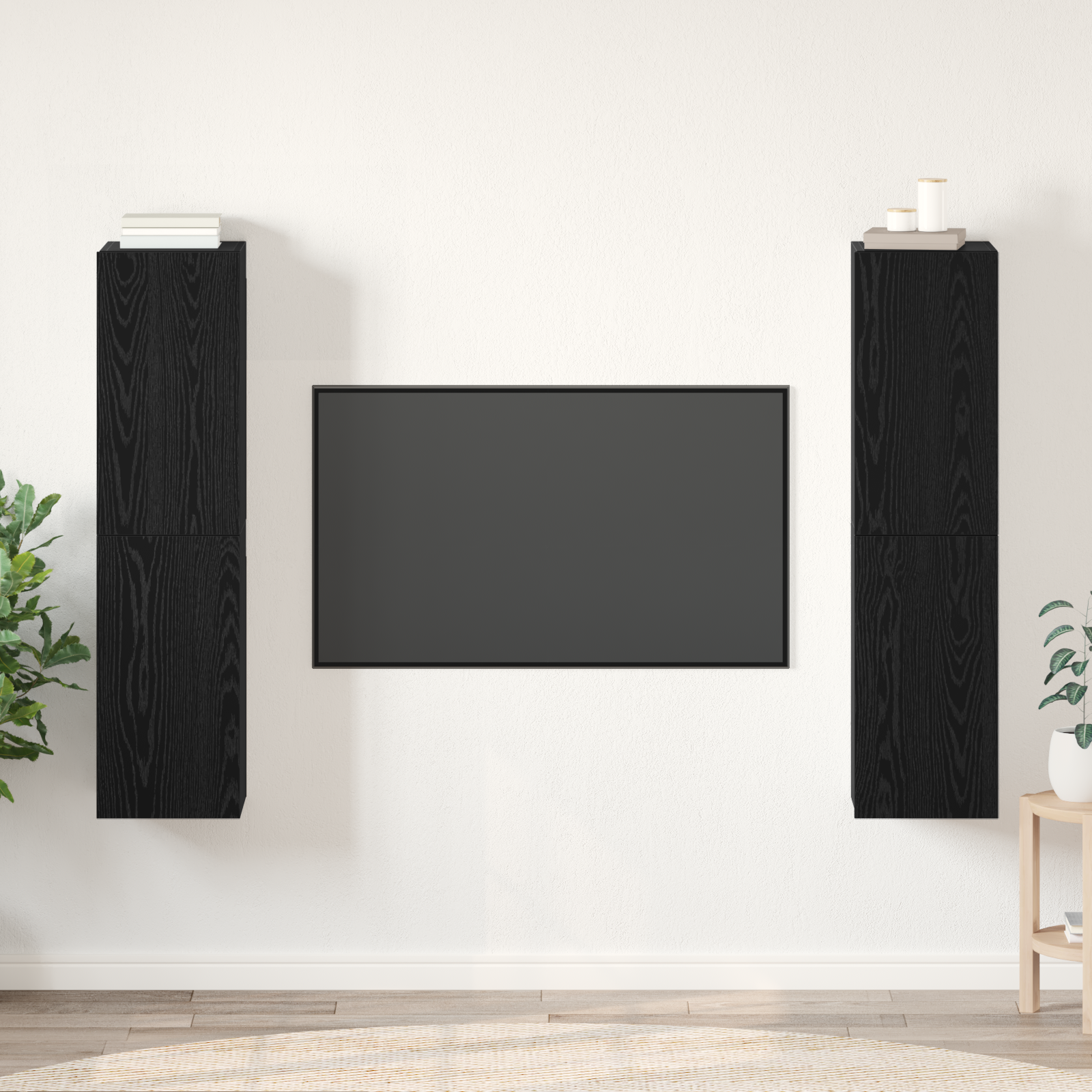 vidaXL Set Dulapuri TV Pe perete 4 pcs Stejar negru 30.5 x 30 x 60 cm vidaXL Set Dulapuri TV Pe perete 4 pcs Stejar negru 30.5 x 30 x 60 cm